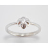 Prsteň s diamantom 0,125 ct z bieleho zlata Flower Shape