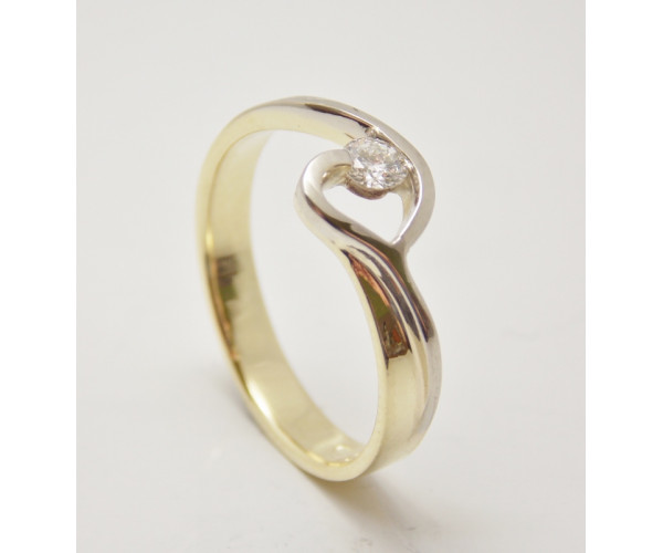 Prsteň s diamantom 0,14 ct Small Heart YW
