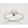 Prsteň s diamantom 0,125 ct z bieleho zlata Flower Shape