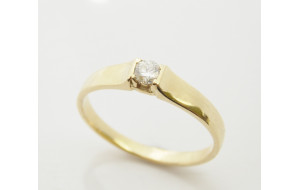 Prsteň s diamantom 0,14 ct zo žltého zlata River