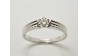 Prsteň s diamantom 0,18 ct z bieleho zlata Golden Way