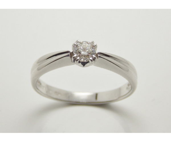 Prsteň s diamantom 0,26 ct z bieleho zlata Ballerine