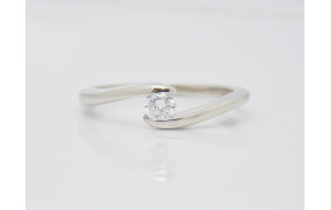 Prsteň s diamantom 0,18 ct z bieleho zlata Golden Eye