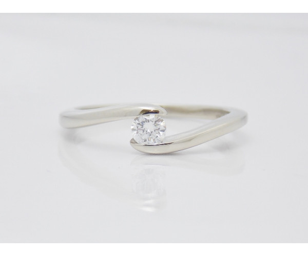 Prsteň s diamantom 0,18 ct z bieleho zlata Golden Eye