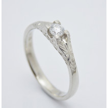 Prsteň s diamantom 0,16 ct z bieleho zlata Glow diamond