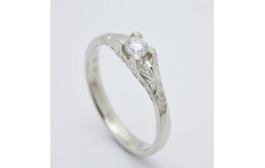 Prsteň s diamantom 0,16 ct z bieleho zlata Glow diamond