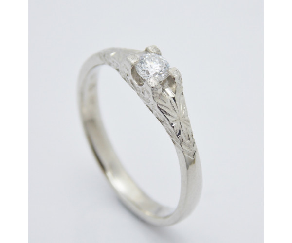 Prsteň s diamantom 0,16 ct z bieleho zlata Glow diamond