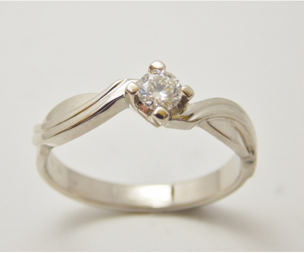 Prsteň s diamantom 0,18 ct z bieleho zlata Melody