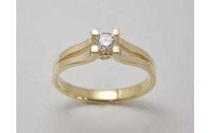 Prsteň s diamantom 0,18 ct zo žltého zlata Princess