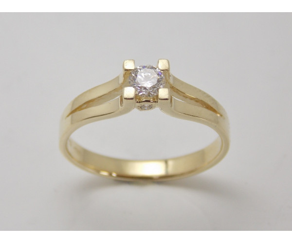 Prsteň s diamantom 0,18 ct zo žltého zlata Princess