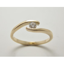 Prsteň s diamantom 0,18 ct zo žltého zlata Golden Eye