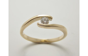 Prsteň s diamantom 0,18 ct zo žltého zlata Golden Eye