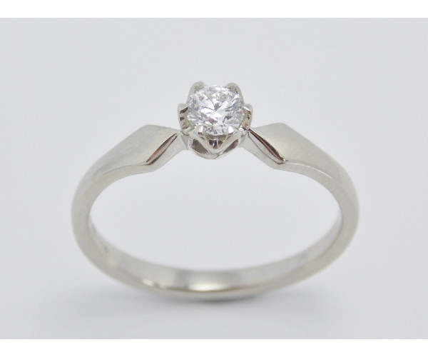 Prsteň s diamantom 0,19 ct  z bieleho zlata Montana