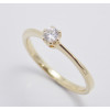 Prsteň s diamantom 0,16 ct  zo žltého zlata Milano