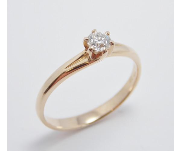 Prsteň s diamantom 0,20 ct  z ružového zlata Perfect