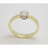 Prsteň s diamantom GIA 0,31 ct zo žltého zlata Flower 