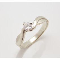 Prsteň s diamantom 0,19 ct z bieleho zlata Melody