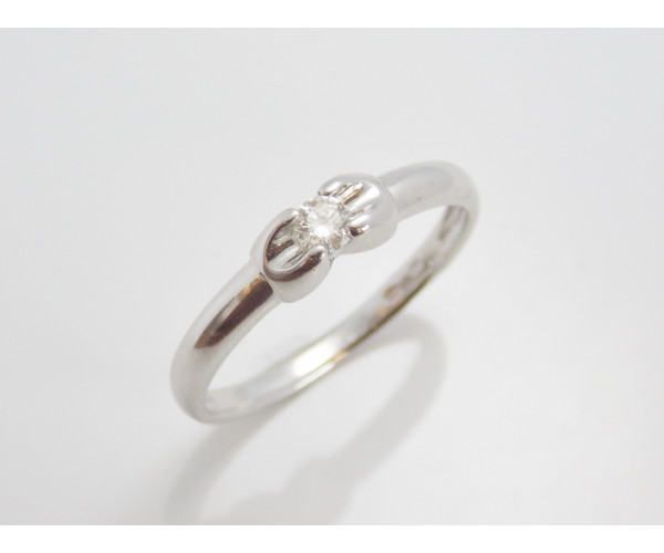 Prsteň s diamantom 0,14 ct z bieleho zlata Ribbon Prsteň s diamantom 0,14 ct z bieleho zlata Ribbon