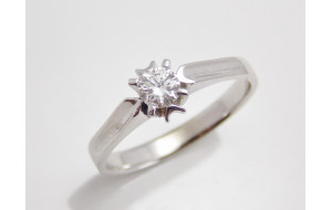 Prsteň s diamantom 0,25 ct z bieleho zlata Star
