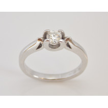 Prsteň s diamantom GIA 0,30 ct z bieleho zlata White Moon