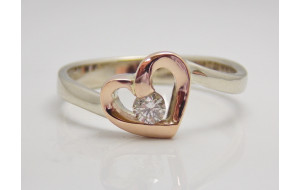 Prsteň s diamantom 0,09 ct  Red Heart