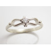 Prsteň s diamantom 0,08 ct  z bieleho zlata Shiny ribbon 