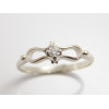 Prsteň s diamantom 0,08 ct  z bieleho zlata Shiny ribbon 