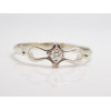 Prsteň s diamantom 0,08 ct  z bieleho zlata Shiny ribbon 