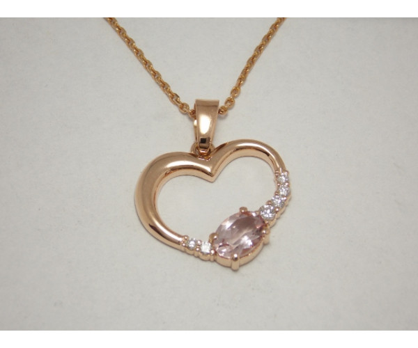 Dámsky prívesok z ružového zlata Pink Heart