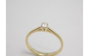 Prsteň s diamantom 0,115 ct  zo žltého zlata Orion