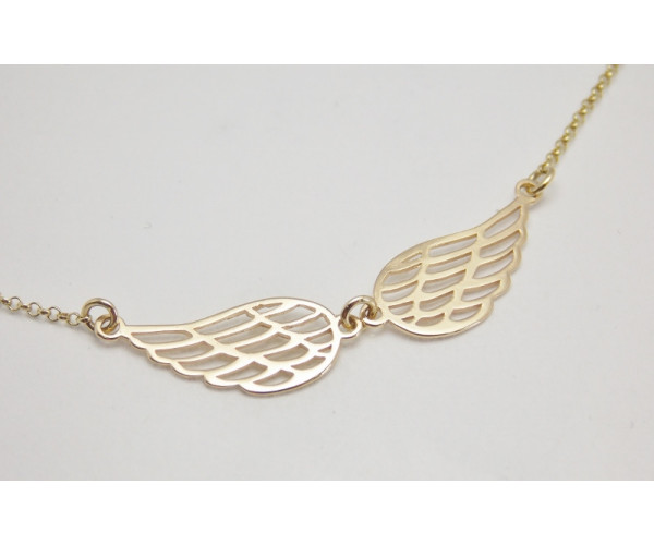 Retiazka s príveskom žlté zlato Anjelské krídla