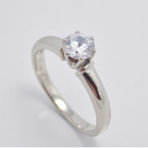 Prsteň s diamantom GIA 0,40 ct  z bieleho zlata Holly