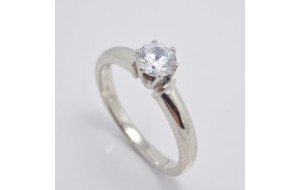 Prsteň s diamantom GIA 0,40 ct  z bieleho zlata Holly