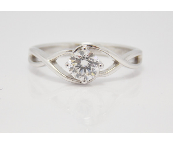 Prsteň s diamantom GIA 0,34 ct z bieleho zlata Ocean