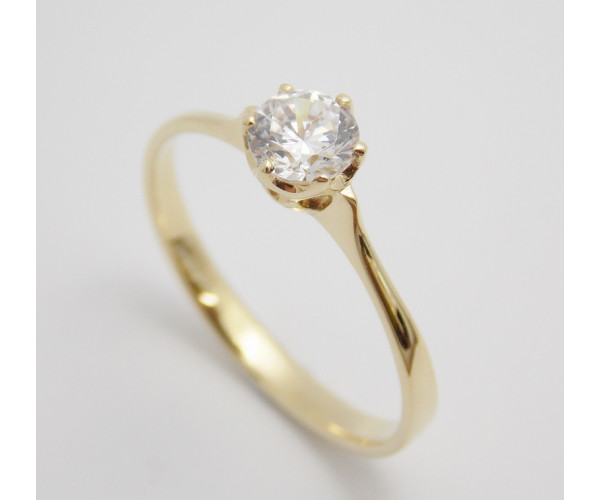 Prsteň s diamantom 0,37 ct  zo žltého zlata Abra