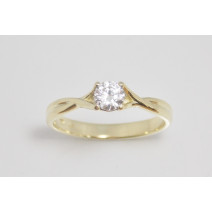 Prsteň s diamantom GIA 0,30 ct zo žltého zlata Avila
