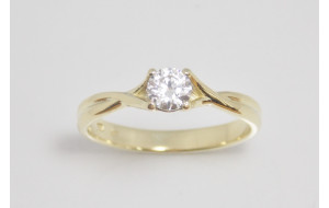 Prsteň s diamantom GIA 0,30 ct zo žltého zlata Avila