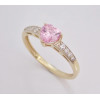 Zásnubný prsteň žlté zlato Love-pink