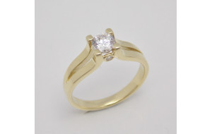 Zásnubný prsteň žlté zlato Princess 