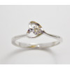 Prsteň s diamantom 0,16 ct z bieleho zlata Glory