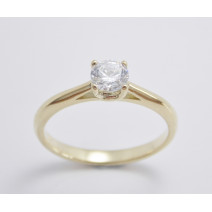 Prsteň s diamantom GIA 0,37 ct  zo žltého zlata Siena