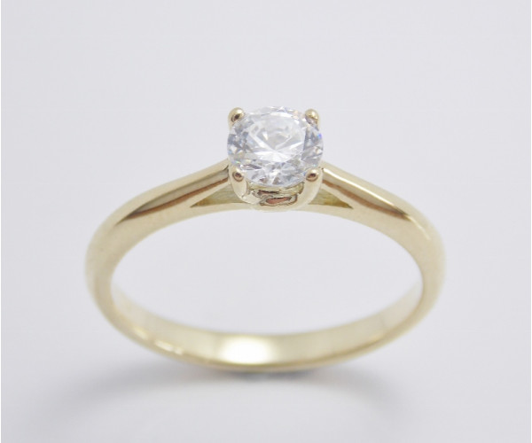 Prsteň s diamantom GIA 0,40 ct  zo žltého zlata Siena