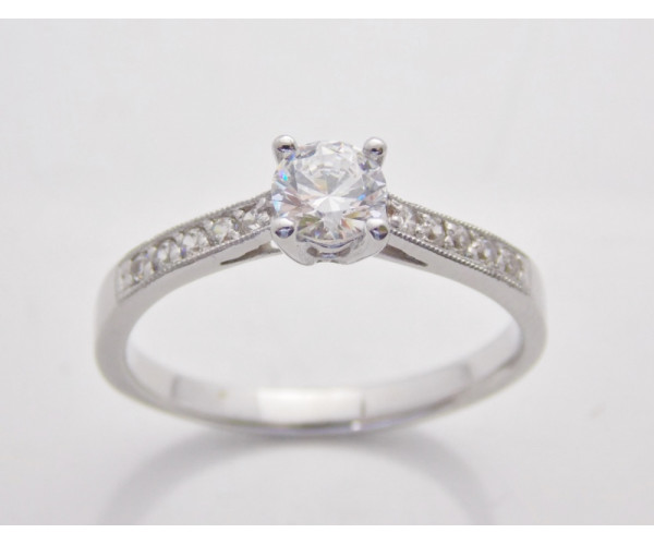 Prsteň s diamantom GIA 0,44 ct z bieleho zlata Gladys 