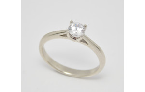 Prsteň s diamantom GIA 0,37 ct  z bieleho zlata Siena